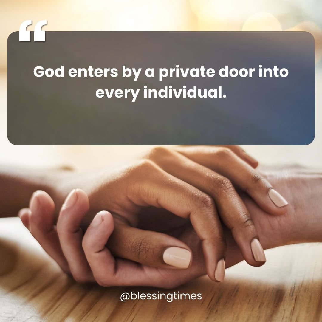 Quiet Sunday spiritual quote about God's personal connection