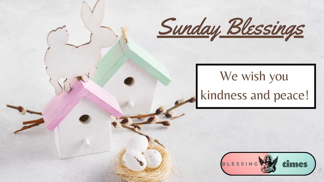 Peaceful Sunday blessings with uplifting message and calm morning vibes