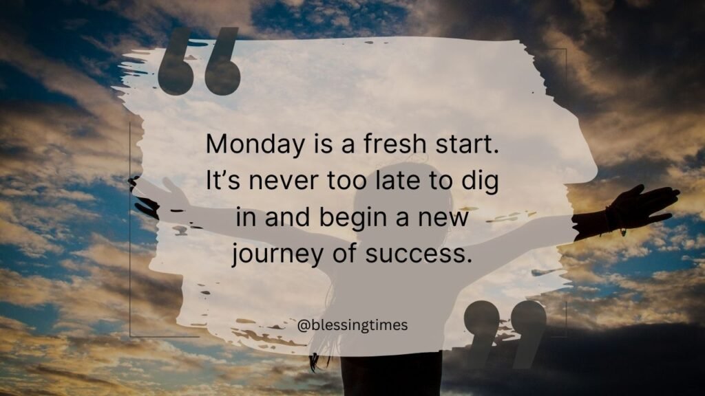 Monday motivation quote about fresh starts and success