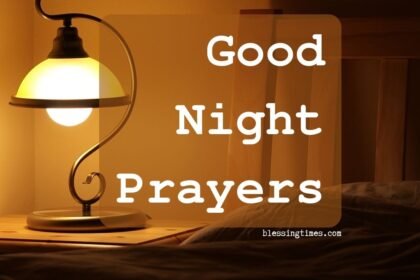 A peaceful night scene with a person praying by their bedside, surrounded by soft candlelight and a calm atmosphere.