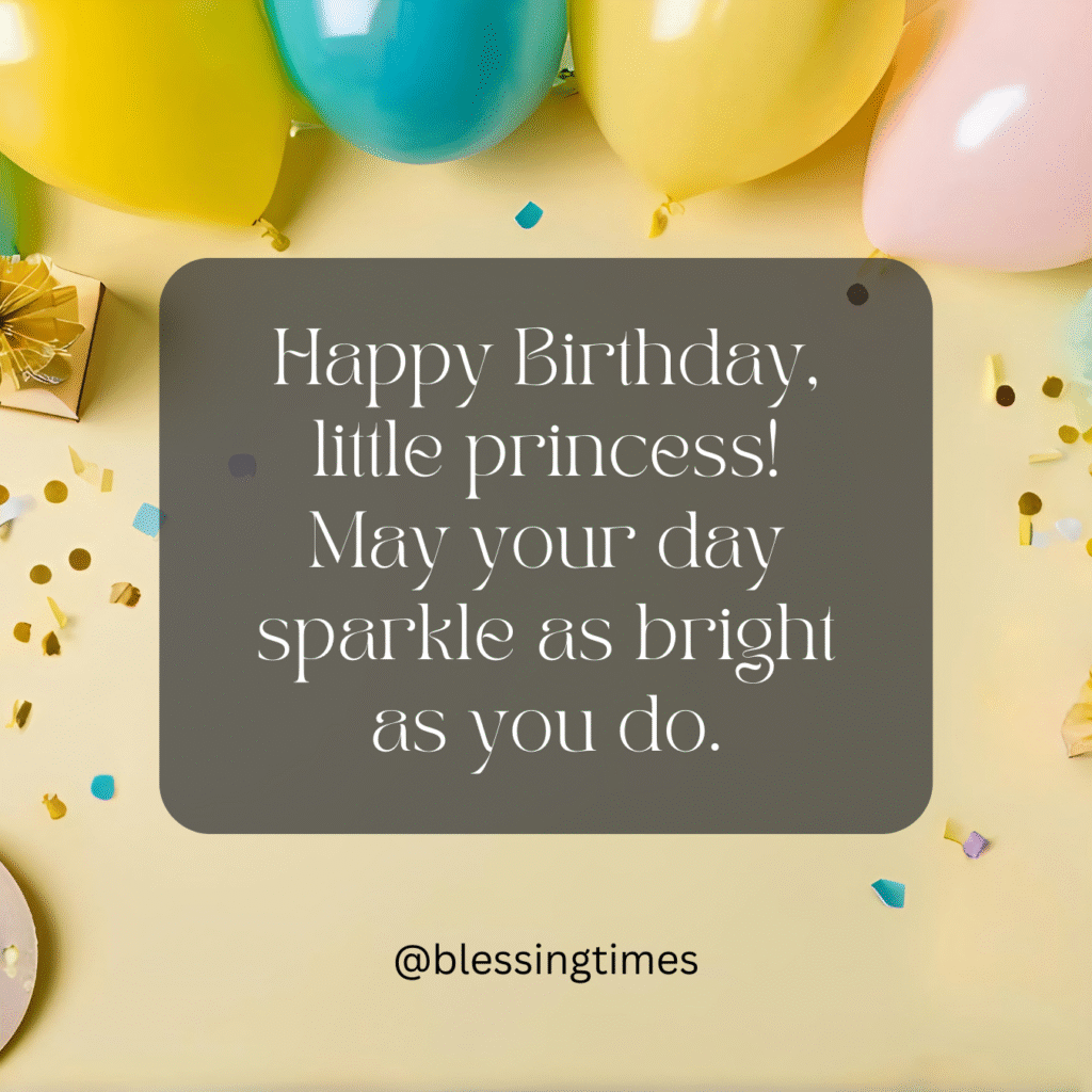 Sparkly Happy Birthday wish for a little princess.