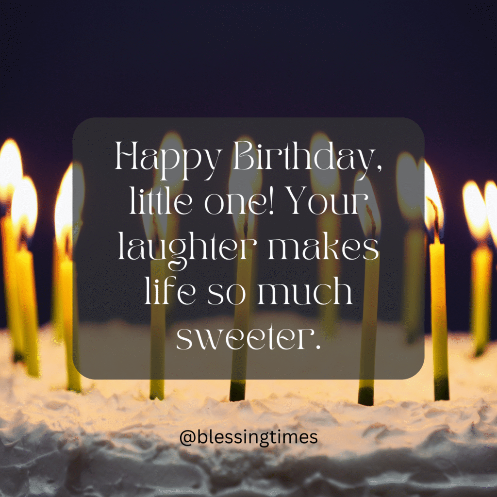 Cute birthday card about a child's sweet laughter.