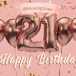 A vibrant pink modern birthday card featuring bold "Happy 21st Birthday" text and festive decorations, perfect for sending the best Happy 21st Birthday Wishes.