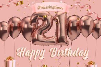 A vibrant pink modern birthday card featuring bold "Happy 21st Birthday" text and festive decorations, perfect for sending the best Happy 21st Birthday Wishes.