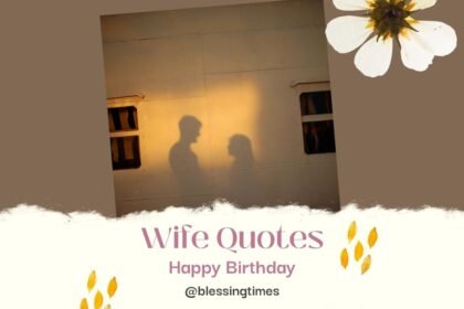 Happy Birthday Wife quote card with elegant purple and white design.