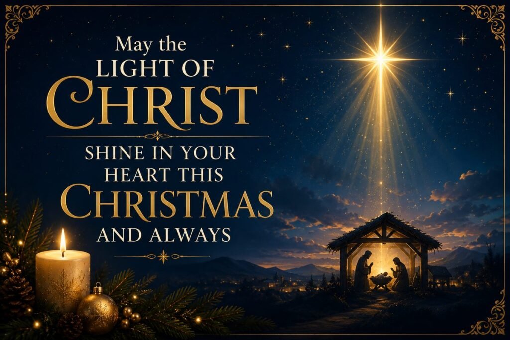 Religious Christmas blessing about the light of Christ